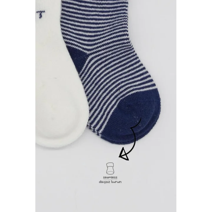 Mey İthalat®   3Lü Penye Soket Çorap 10110 İndigo