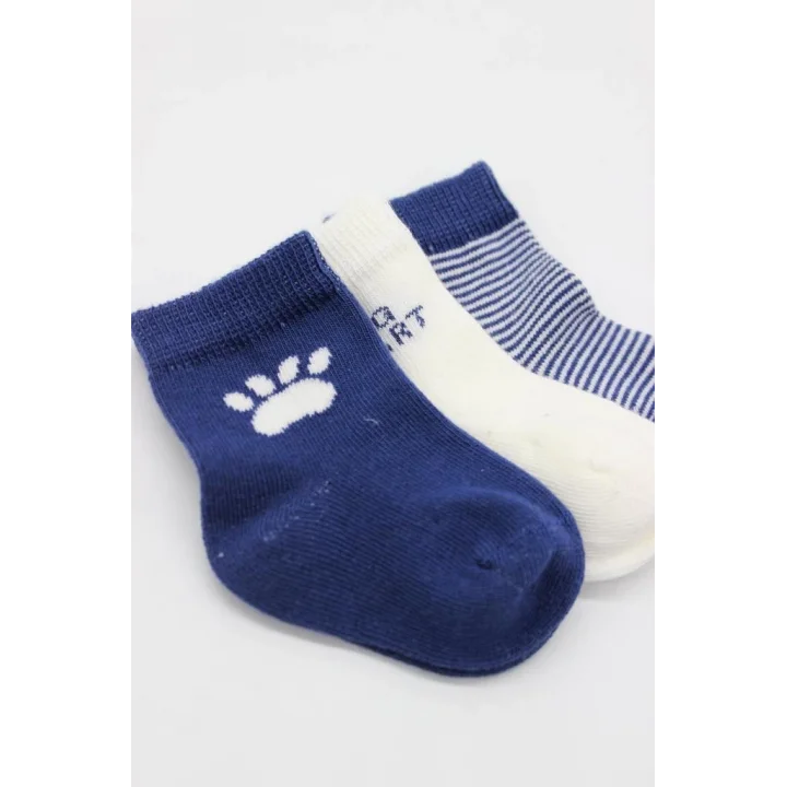 Mey İthalat®   3Lü Penye Soket Çorap 10110 İndigo