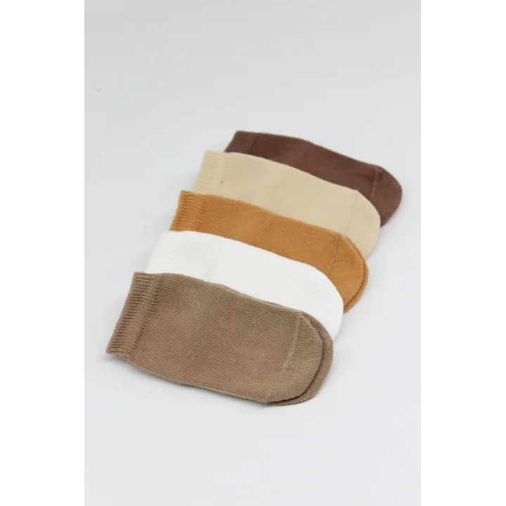 Mey İthalat®   5li Penye Soket Kutulu Basic Çorap 10131 Bej
