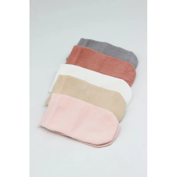Mey İthalat®   5li Penye Soket Kutulu Basic Çorap 10131 Pudra