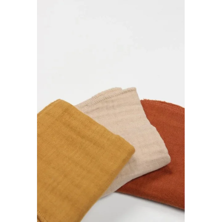 Mey İthalat® 6lı Müslin Mendil 20x20 cm 90106 Kiremit Bej Hardal
