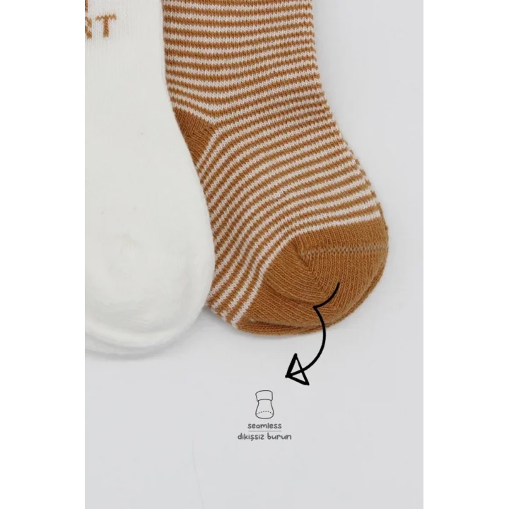 Mey İthalat®   2Li Big Heart Penye Soket Çorap 10117 Hardal