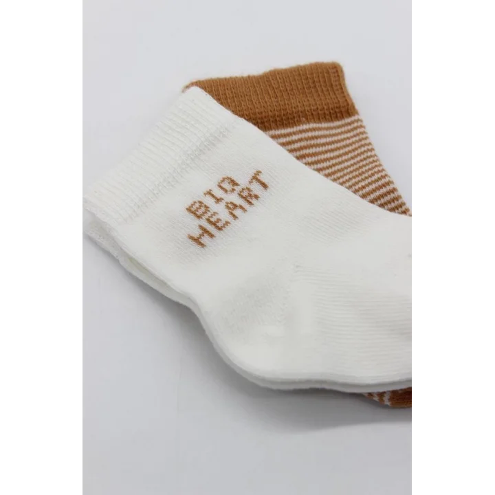 Mey İthalat®   2Li Big Heart Penye Soket Çorap 10117 Hardal