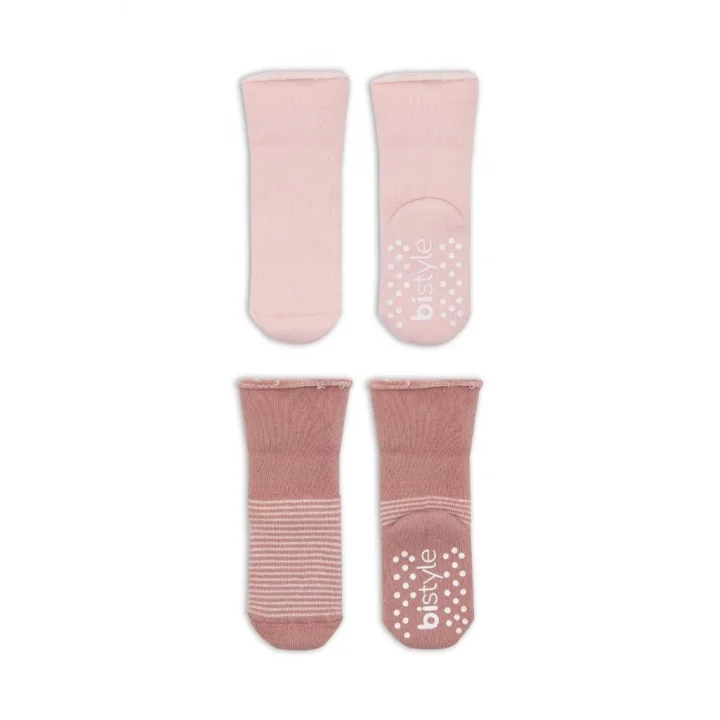 Mey İthalat®   2Li Çemberli Kaymaz Havlu Soket Çorap 10503 Pudra Pembe
