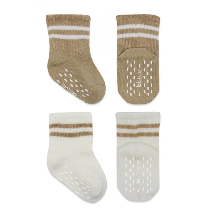 Mey İthalat®   2Li Çemberli Kaymaz Soket Çorap 10125 Bej-Ekru