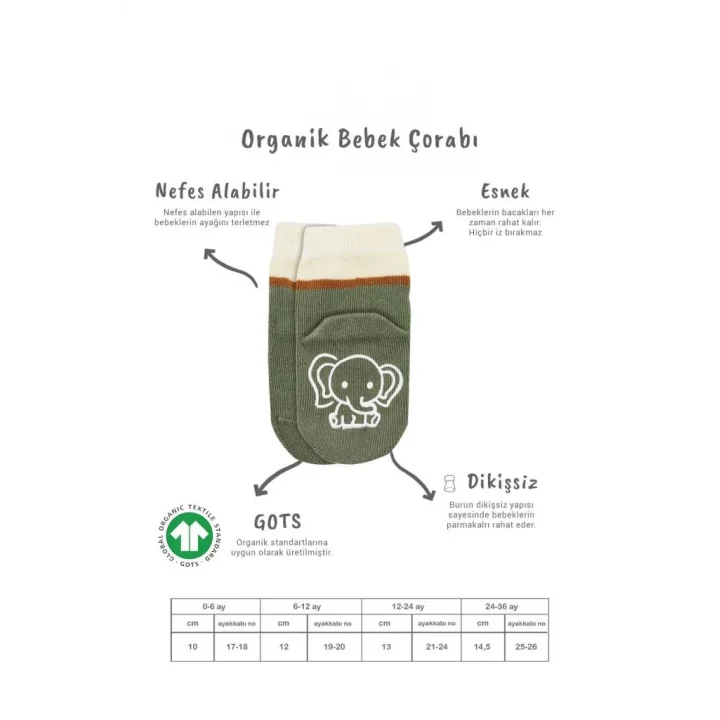 Mey İthalat®   2Li Hayvan Figür Kaymaz Kız Soket Çorap 10120 Nil