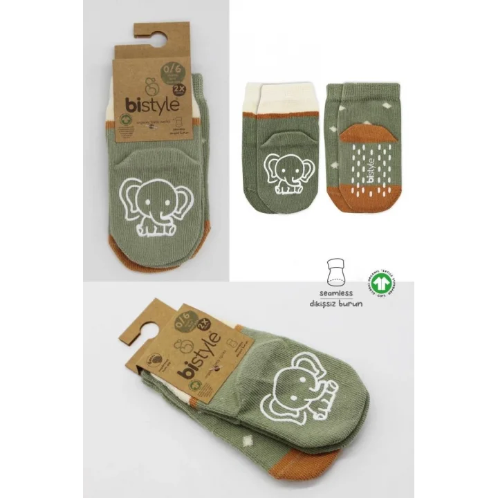 Mey İthalat®   2Li Hayvan Figür Kaymaz Kız Soket Çorap 10120 Nil