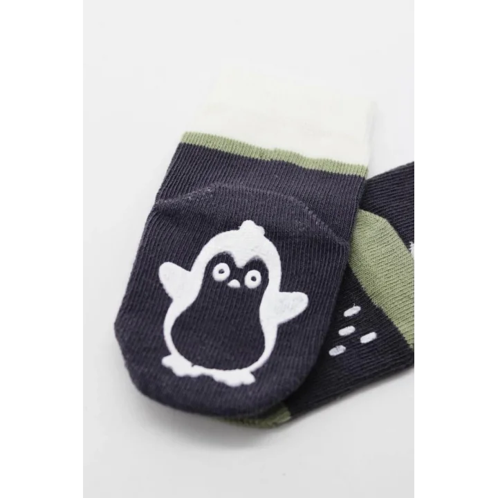 Mey İthalat®   Hayvan Figürlü Kaymaz Erkek Soket Çorap 2Li BS10119 Antrasit