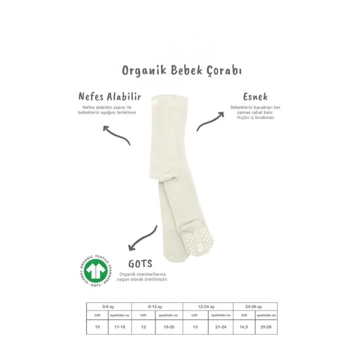 Mey İthalat®   Kaymaz Basic Külotlu Çorap 50501 Ekru