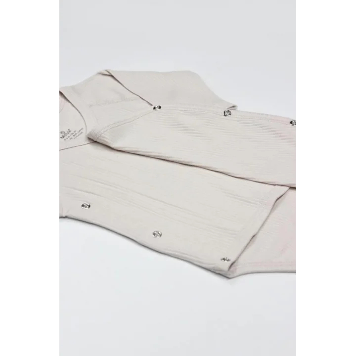 Mey İthalat®   Organic Modal Flying Balloons Kruvaze Uzun Kol Body BS17121 Bej