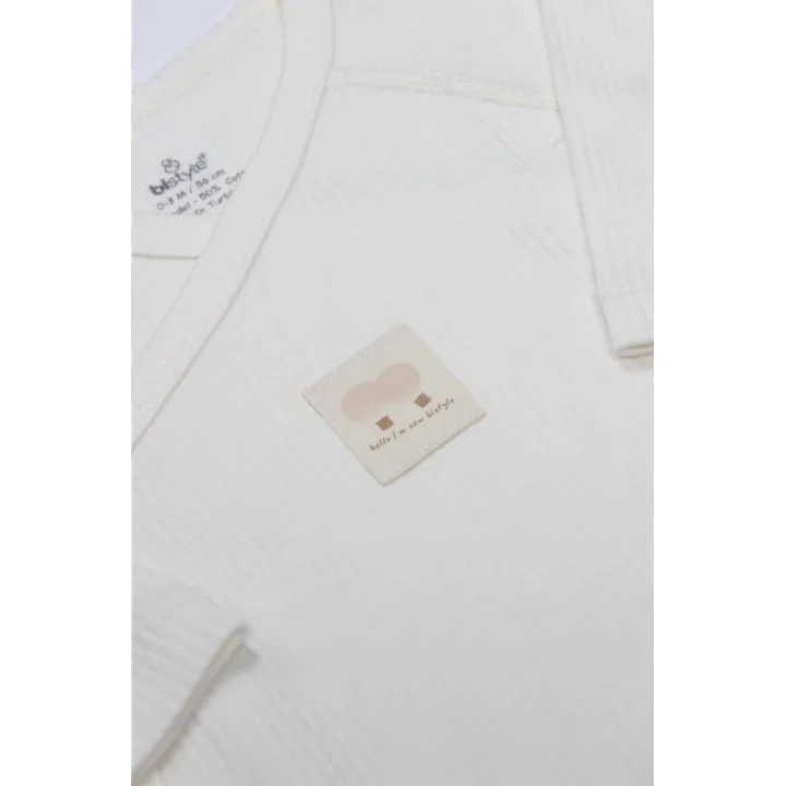 Mey İthalat®   Organic Modal Flying Balloons Kruvaze Uzun Kol Body BS17121 Ekru