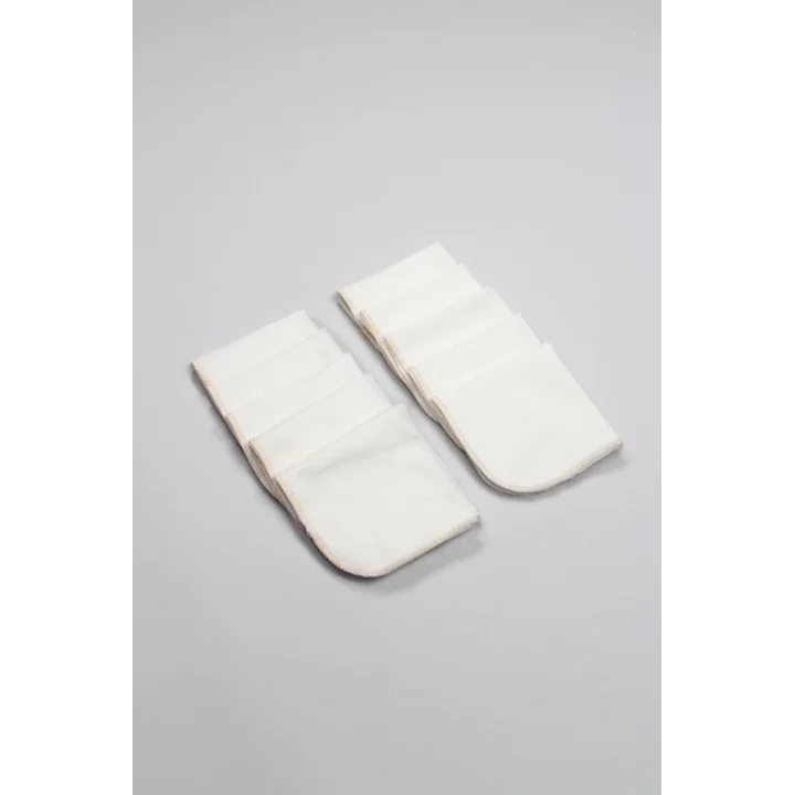 Mey İthalat®   Organik 28x28 10Lu Penye Mendil 90101 Ekru