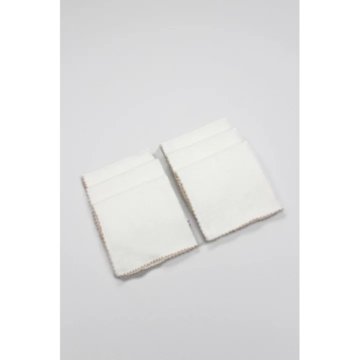 Mey İthalat®   Organik 28x28 6Lı Havlu Mendil 90105 Ekru