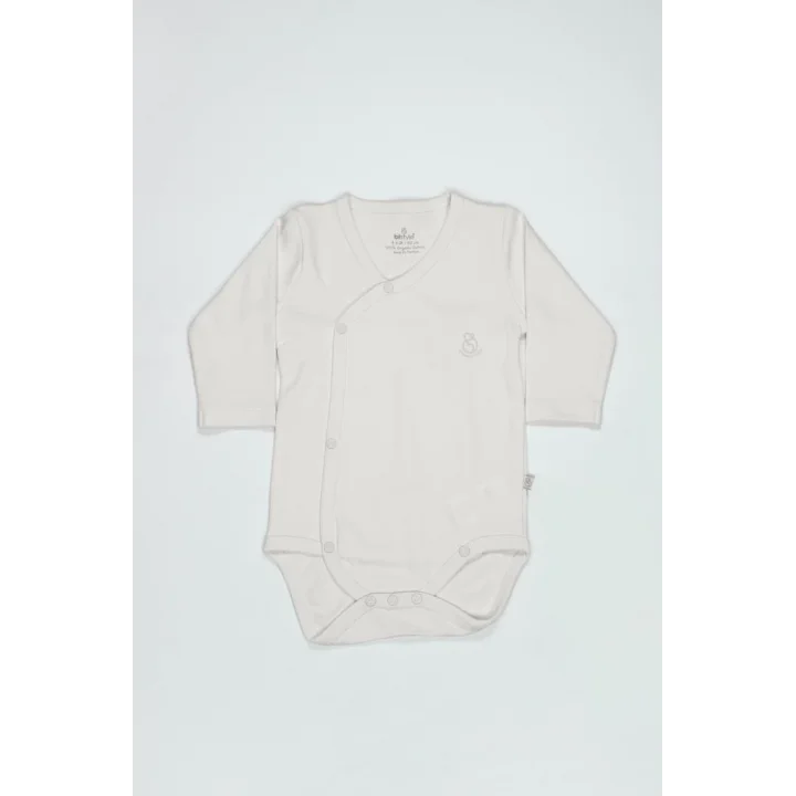 Mey İthalat®   Organik Natural Basic Style Kruvaze Uzun Kol Body BS17102 Ekru