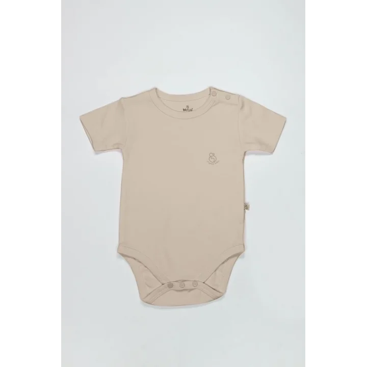 Mey İthalat®   Organik Natural Basic Style Yarım Kol Body BS17103 Bej