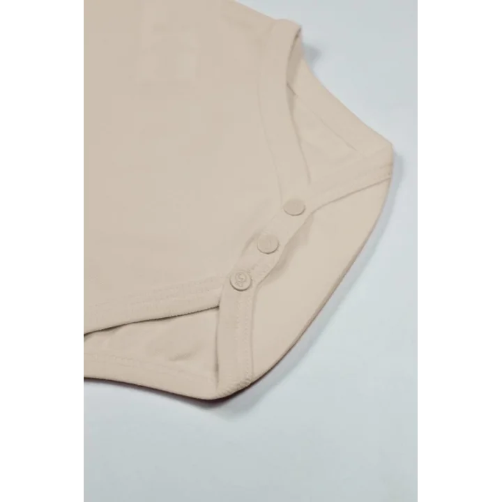 Mey İthalat®   Organik Natural Basic Style Yarım Kol Body BS17103 Bej