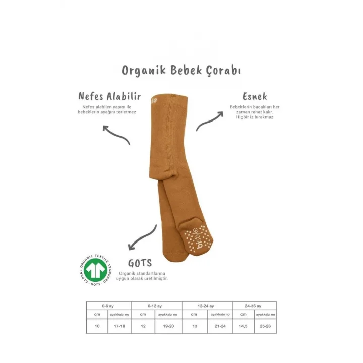 Mey İthalat®   Tekli Kaymaz Mix Havlu Külotlu Çorap 50501 Hardal
