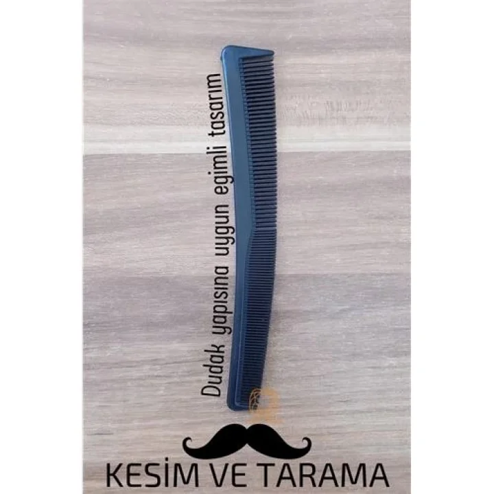 Mey İthalat® Bıyık Kesim ve Tarama Tarağı Eğimli Bıyık Tarağı
