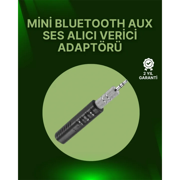 Mey İthalat® Bluetooth 4.1 Ses Alıcısı | 3.5mm Girişli Hoparlör & Kulaklıklar İçin Kablosuz Dönüştürücü