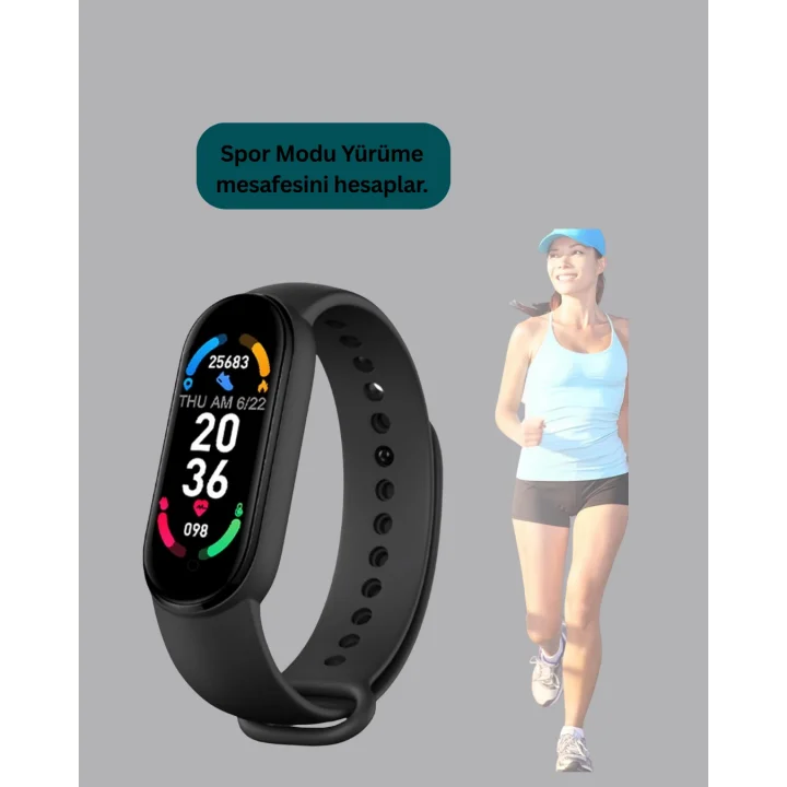 Mey İthalat® Bluetooth 5.0 Akıllı Bileklik – Kalp, Uyku ve Aktivite Takibi