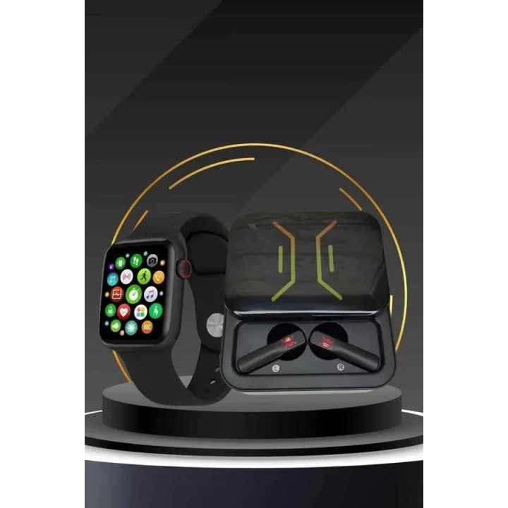 Mey İthalat® Bluetooth Bağlantılı Kablosuz Kulaklık ve Yeni Nesil Akıllı Saat 5.0 Bluetooth