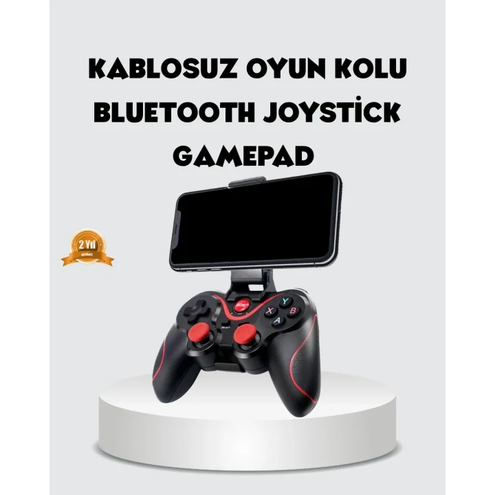 Mey İthalat® Bluetooth Gamepad Kablosuz Oyun Kumandası Tek Cihaz Destekli