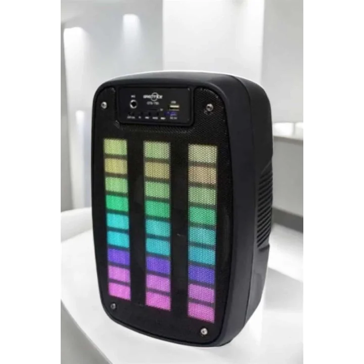 Mey İthalat® Bluetooth Hoparlör RGB Işıklı USB SD Kart Girişli Taşınabilir