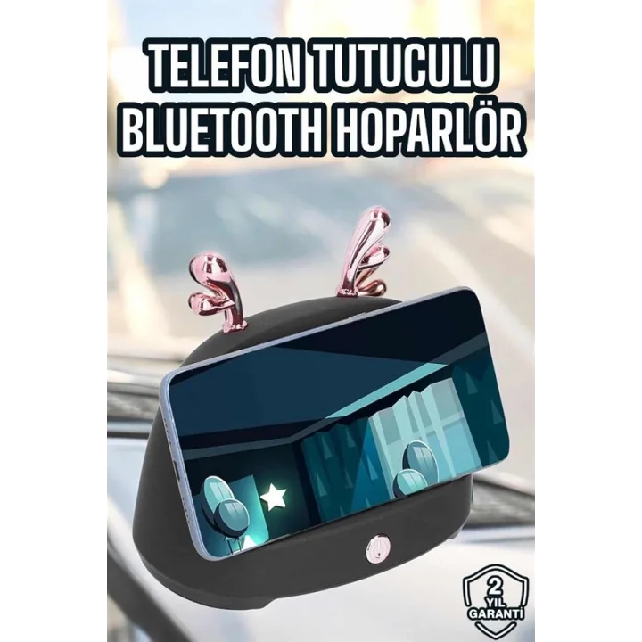 Mey İthalat® Bluetooth Hoparlör Telefon Tutuculu Akıllı Hoparlör Uzun Pil Ömrü