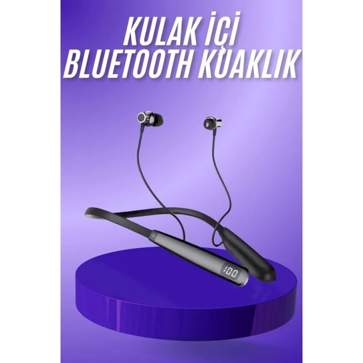 Mey İthalat® Bluetooth Kulaklık Şarj Göstergeli 100 Saat Şarj Kapasiteli Sporcu Kulaklık