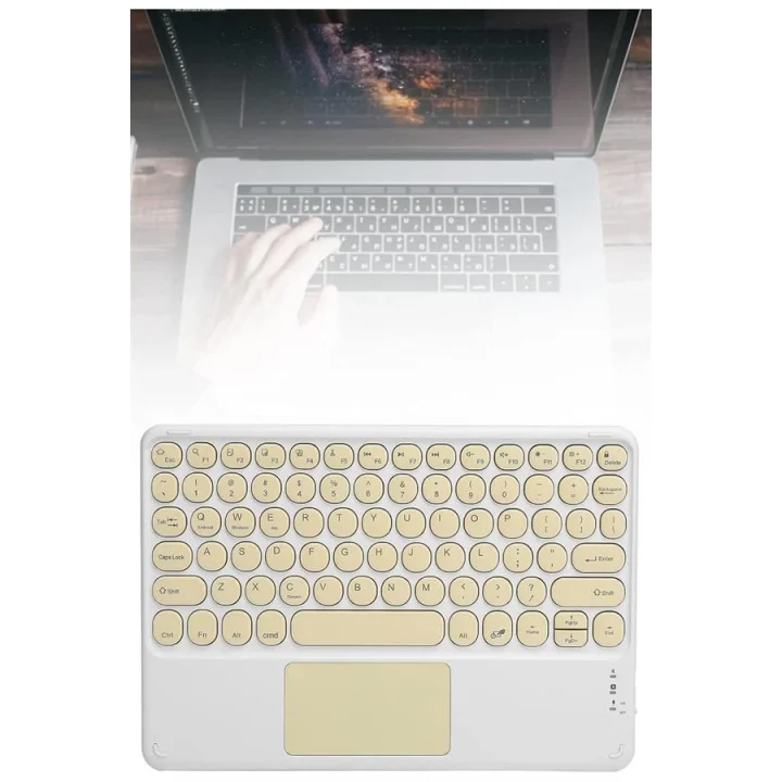 Mey İthalat® Bluetooth Touchpad Klavye 10.9 inch Kablosuz Wifi Q Klavye Slim