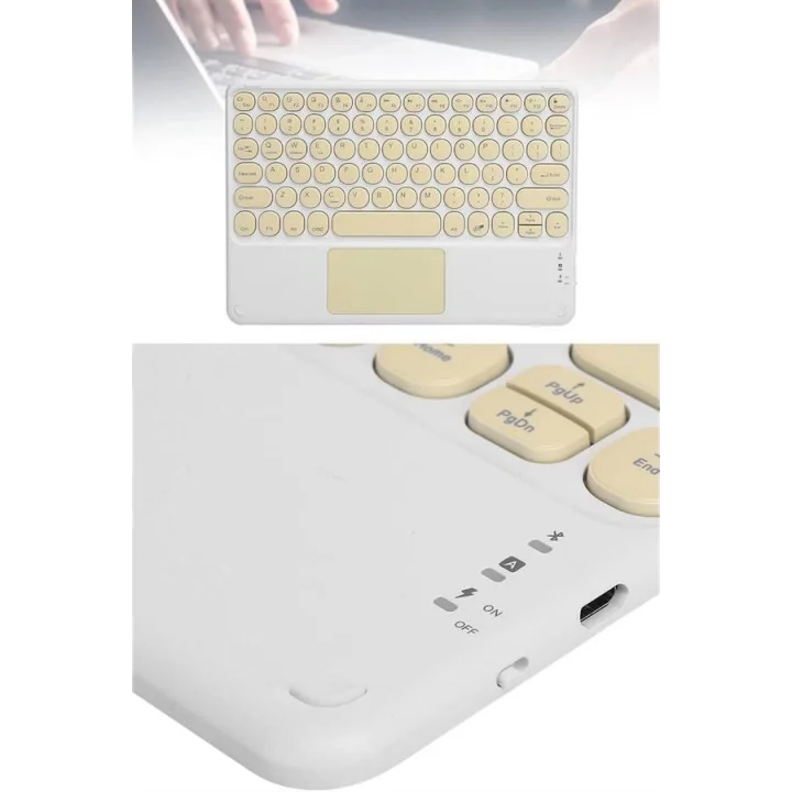 Mey İthalat® Bluetooth Touchpad Klavye 10.9 inch Kablosuz Wifi Q Klavye Slim