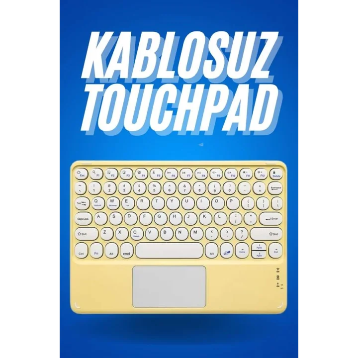 Mey İthalat® Bluetooth Touchpad Klavye Ultra İnce Taşınabilir Q Klavye