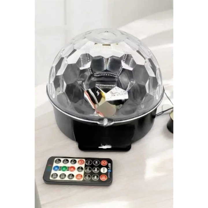 Mey İthalat® Bluetooth ve Uzaktan Kumandalı Çok Renkli Masaüstü Disko Topu