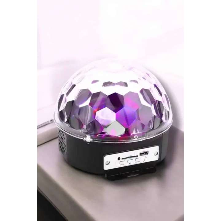 Mey İthalat® Bluetooth ve Uzaktan Kumandalı Çok Renkli Masaüstü Disko Topu