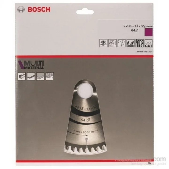 Mey İthalat® Bosch  MultiMaterial 235X2,4X30/25 mm 64 Diş Testere