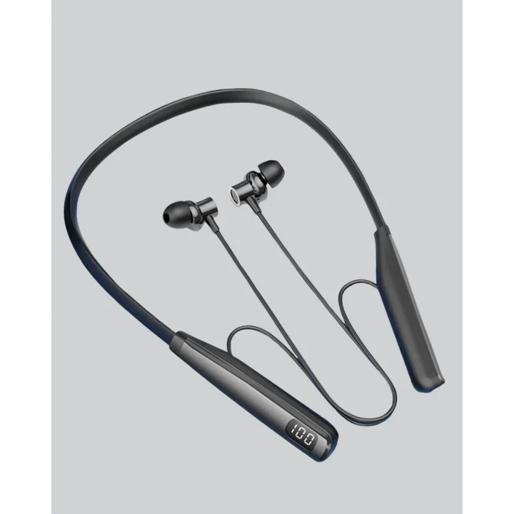Mey İthalat® Boyun Askılı Kablosuz Bluetooth Kulaklık – Aktif Gürültü Önleme, LCD Ekranlı