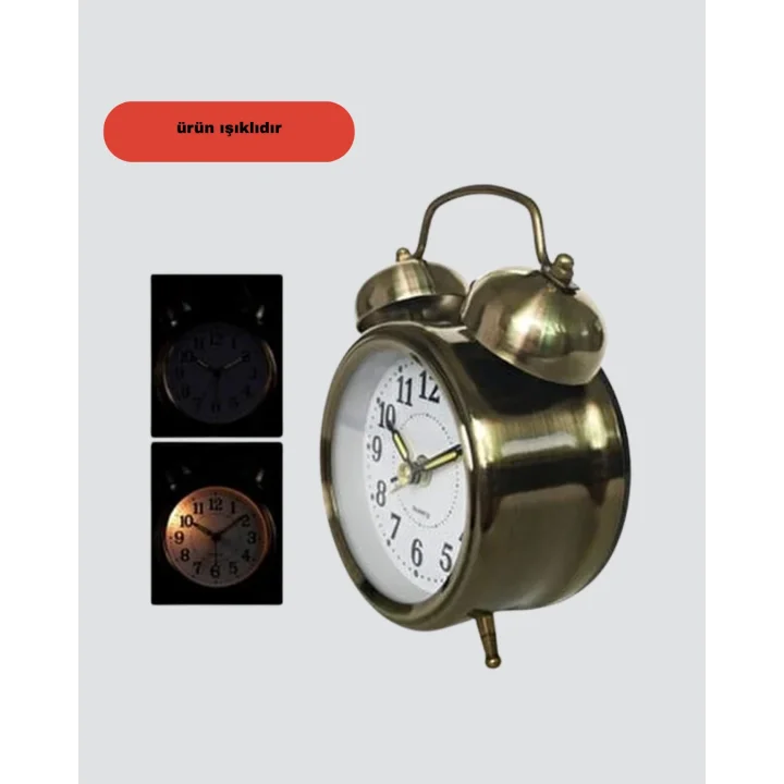 Mey İthalat® Bronz Metal Masa Saati