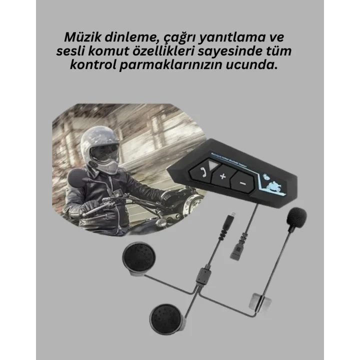 Mey İthalat® BT22 Motosiklet Kask İçi Bluetooth Kulaklık İnterkom Destekli