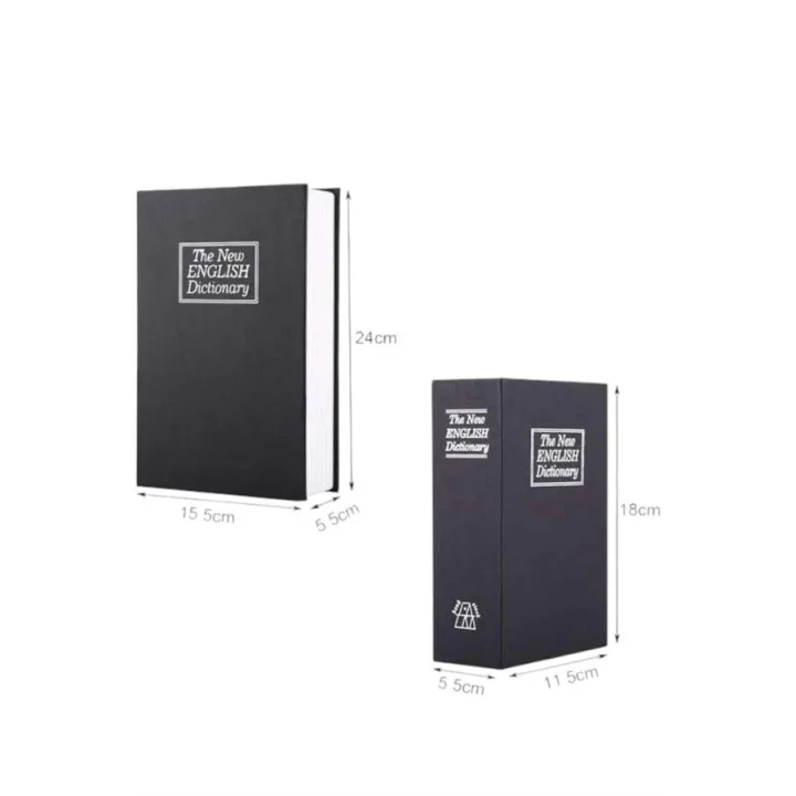 Mey İthalat® Büyük Boy Anahtarlı Kitap Görünümlü Gizli Kasa Çelik Kasa Altın Kasası