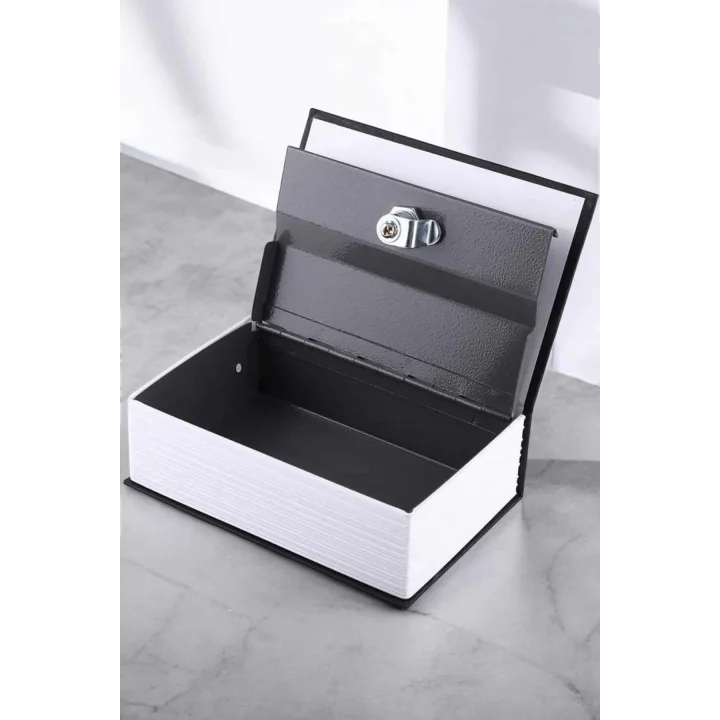 Mey İthalat® Büyük Boy Anahtarlı Kitap Görünümlü Gizli Kasa Çelik Kasa Altın Kasası