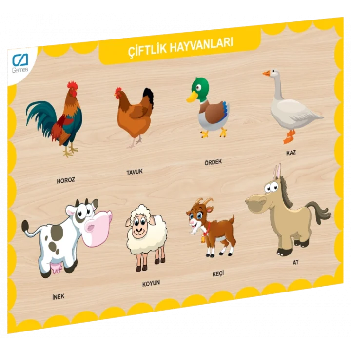 Mey İthalat® CAAHS-3211 AHŞAP ÇİFTLİK HAYVANLARI BUL-TAK