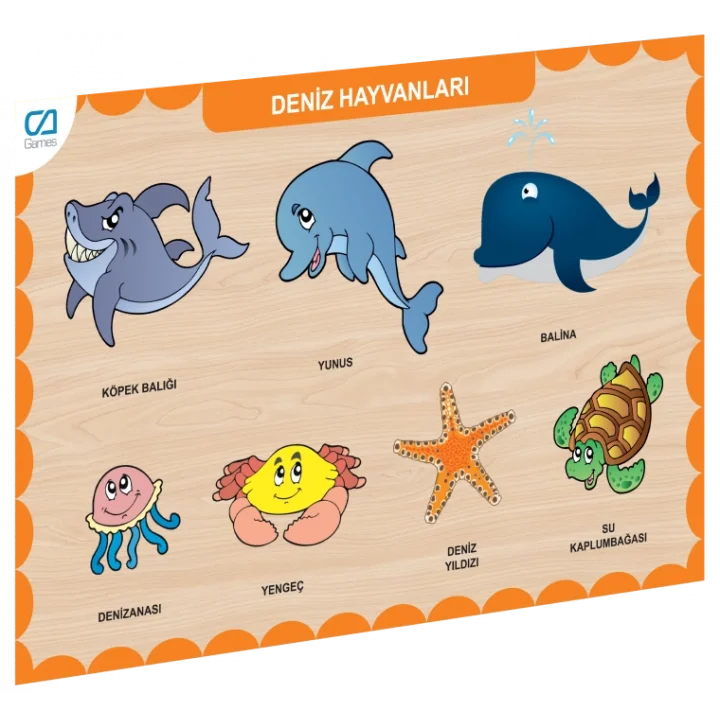 Mey İthalat® CAAHS-3212 AHŞAP DENİZ HAYVANLARI BUL-TAK