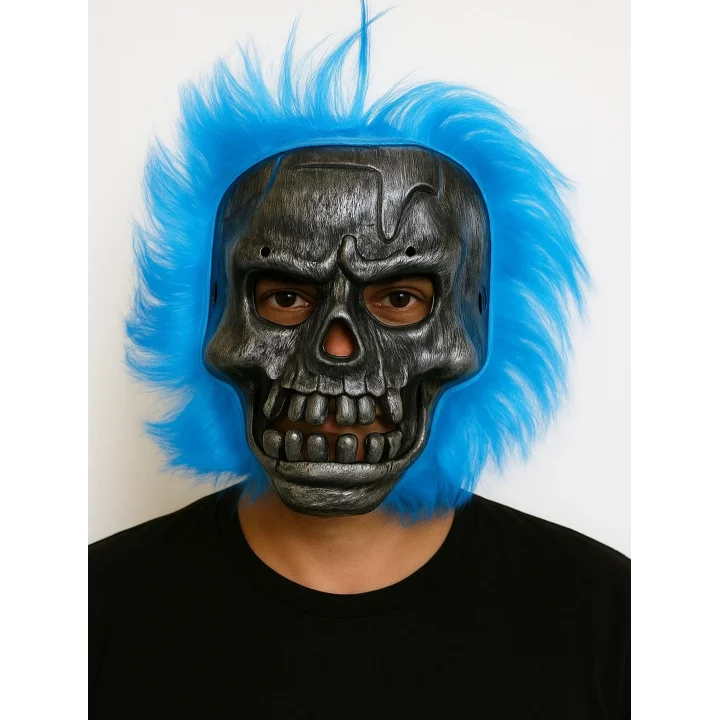 Mey İthalat® Cadılar Bayramı Lacivert Saçlı Maske