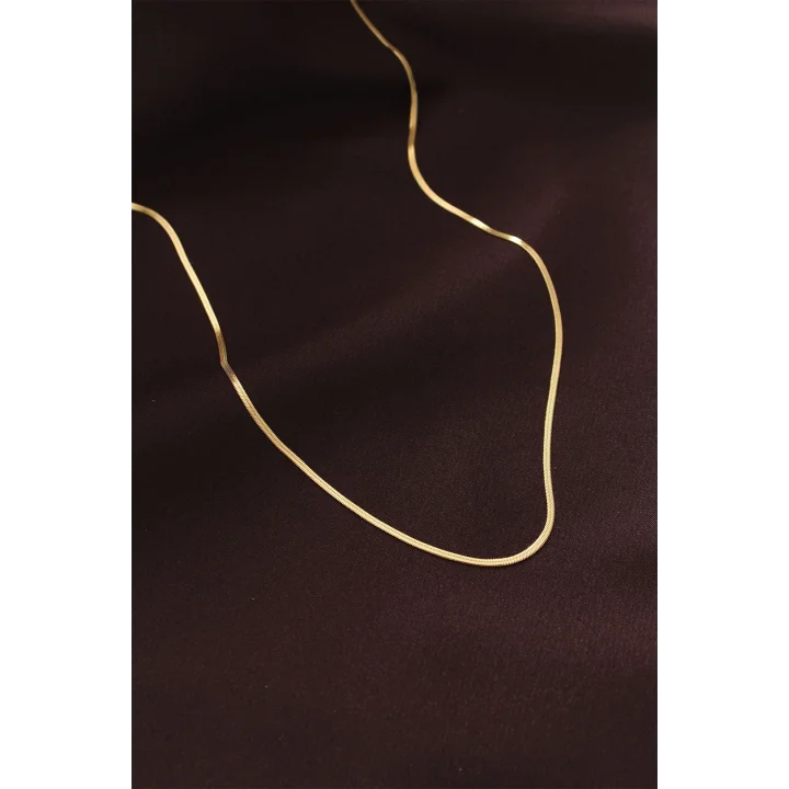 Mey İthalat® Çelik Gold Renk 60 cm İnce İtalyan Zincir Kolye