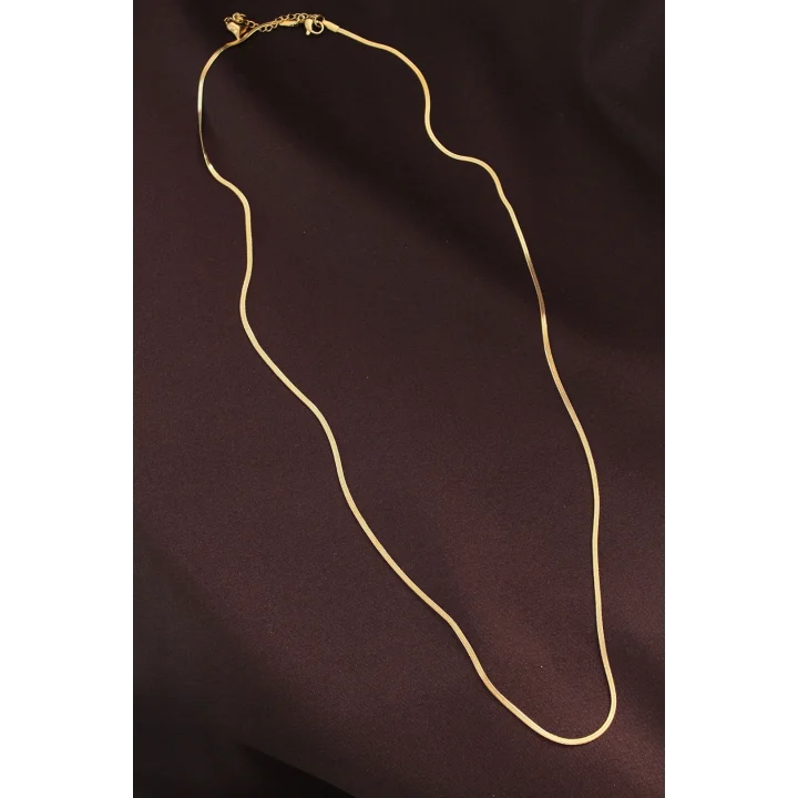 Mey İthalat® Çelik Gold Renk 60 cm İnce İtalyan Zincir Kolye