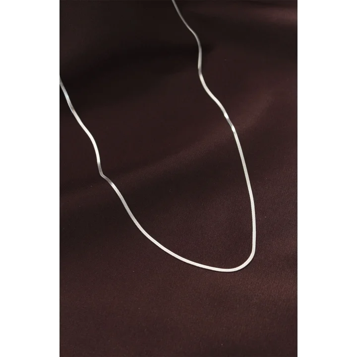Mey İthalat® Çelik Gümüş Renk 60 cm İnce İtalyan Zincir Kolye