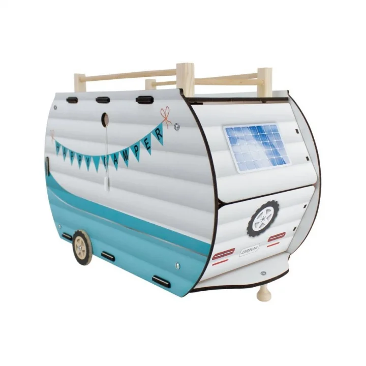 Mey İthalat® ÇG95 Ahşap Karavan Turkuaz -Okutan