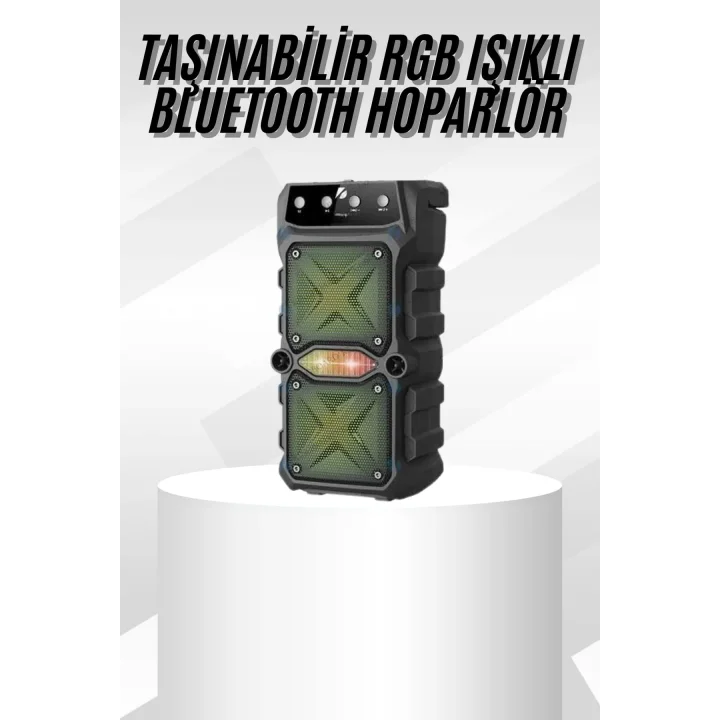 Mey İthalat® Çift Çıkışlı Güçlü Bataryalı Kablosuz Yüksek Ses Kaliteli Bluetooth Hoparlör