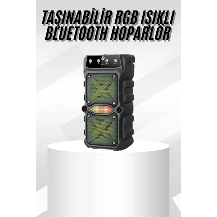 Mey İthalat® Çift Çıkışlı Güçlü Bataryalı Kablosuz Yüksek Ses Kaliteli Bluetooth Hoparlör