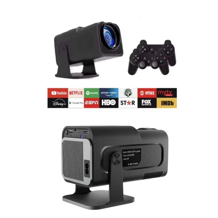 Mey İthalat® Çift Kollu Projeksiyon Taşınabilir Game Projektör Full Hd 1080P 4k Projeksiyon Gamepad